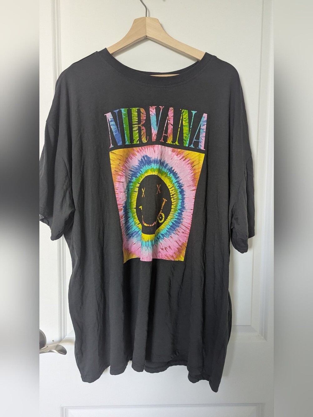 Vintage Style Nirvana Tie-Dye Smiley Graphic T-Shirt Size 2
